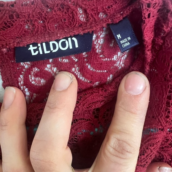 Tilden lace top cranberry red color Size M - Picture 4 of 6